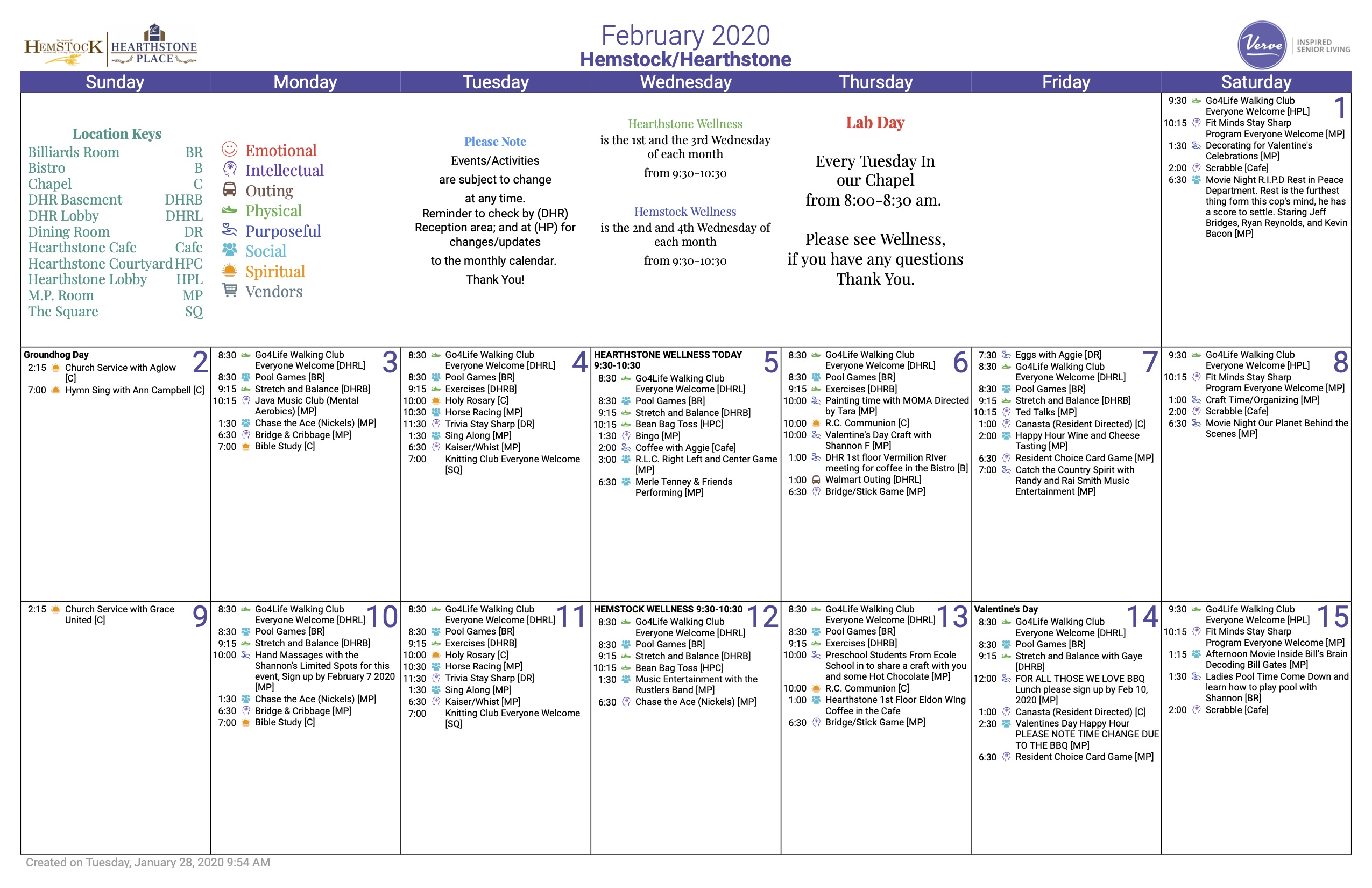 Feb Calendar