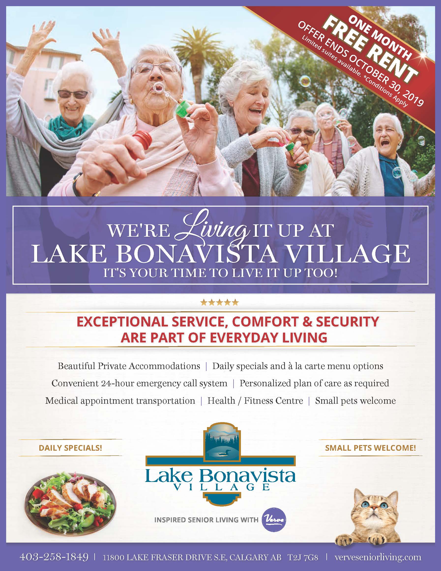 Lake Bonavista Village One Month Rent Free