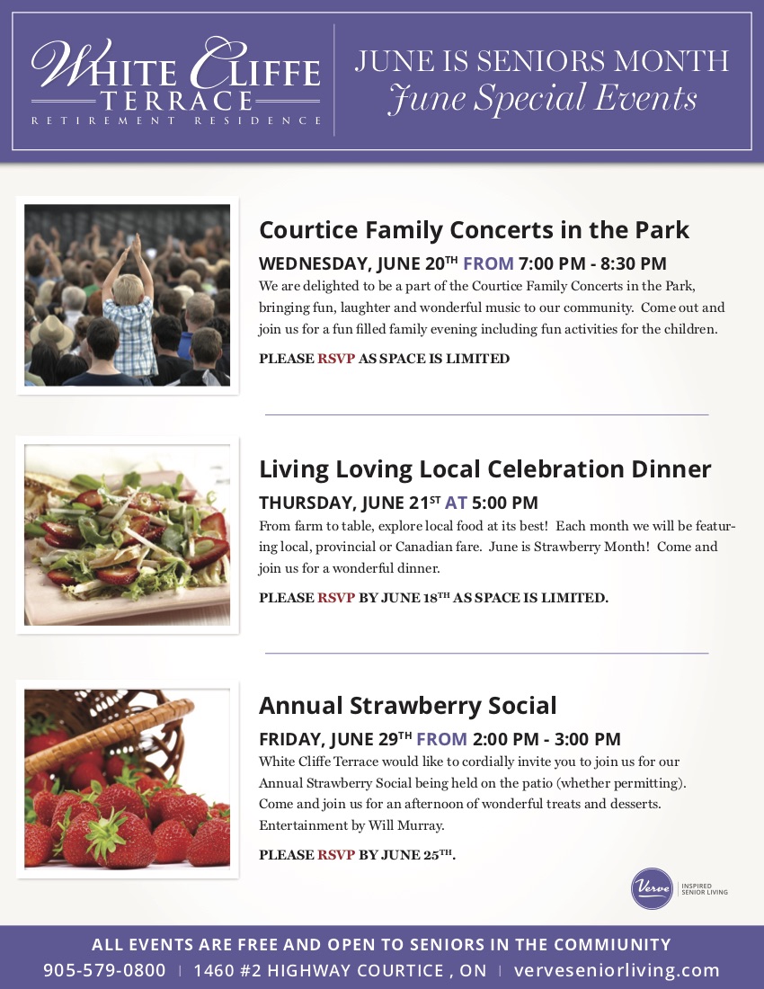 White Cliffe June 2018 Events Flyer