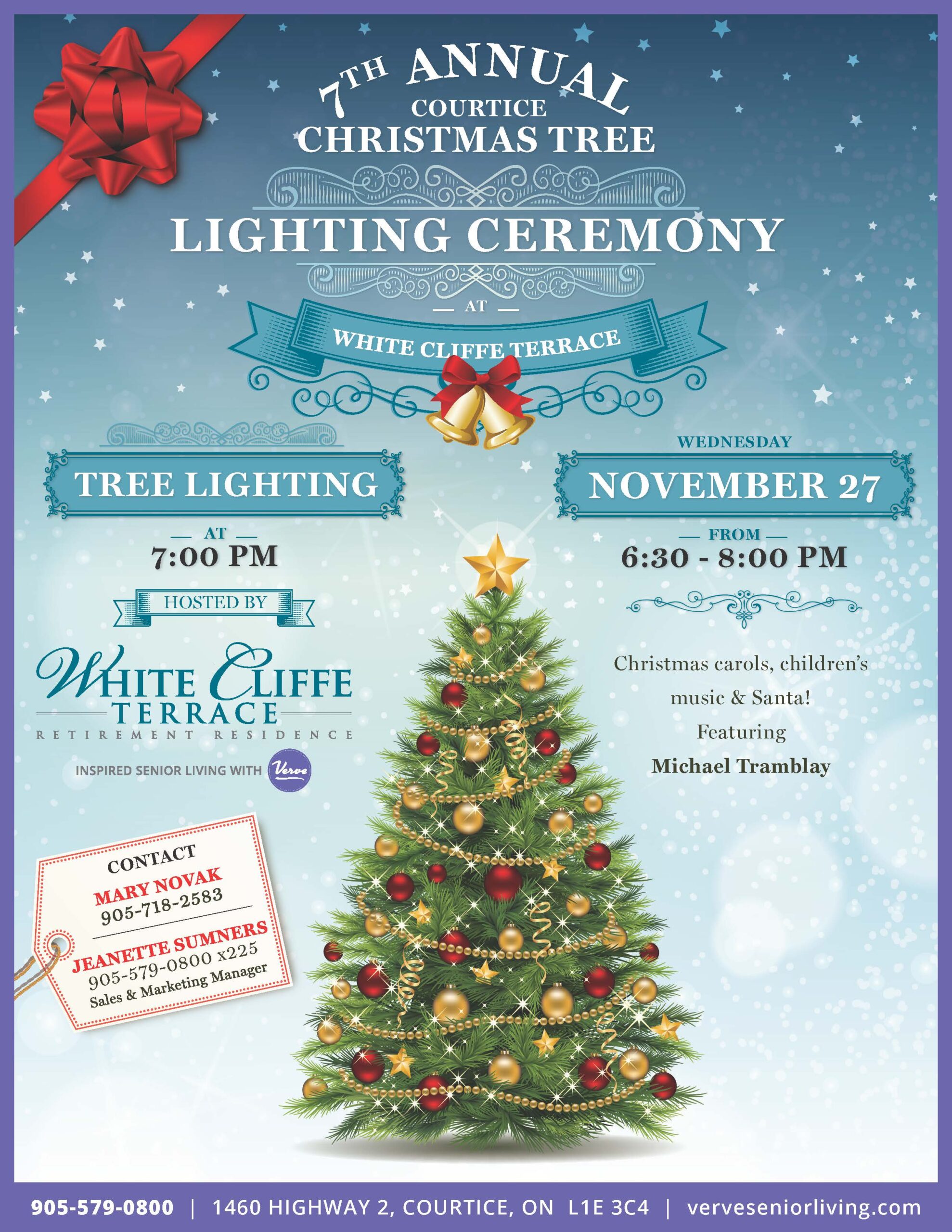 White Cliffe Terrace 7th Annual Courtice Christmas Tree Lighting Ceremony