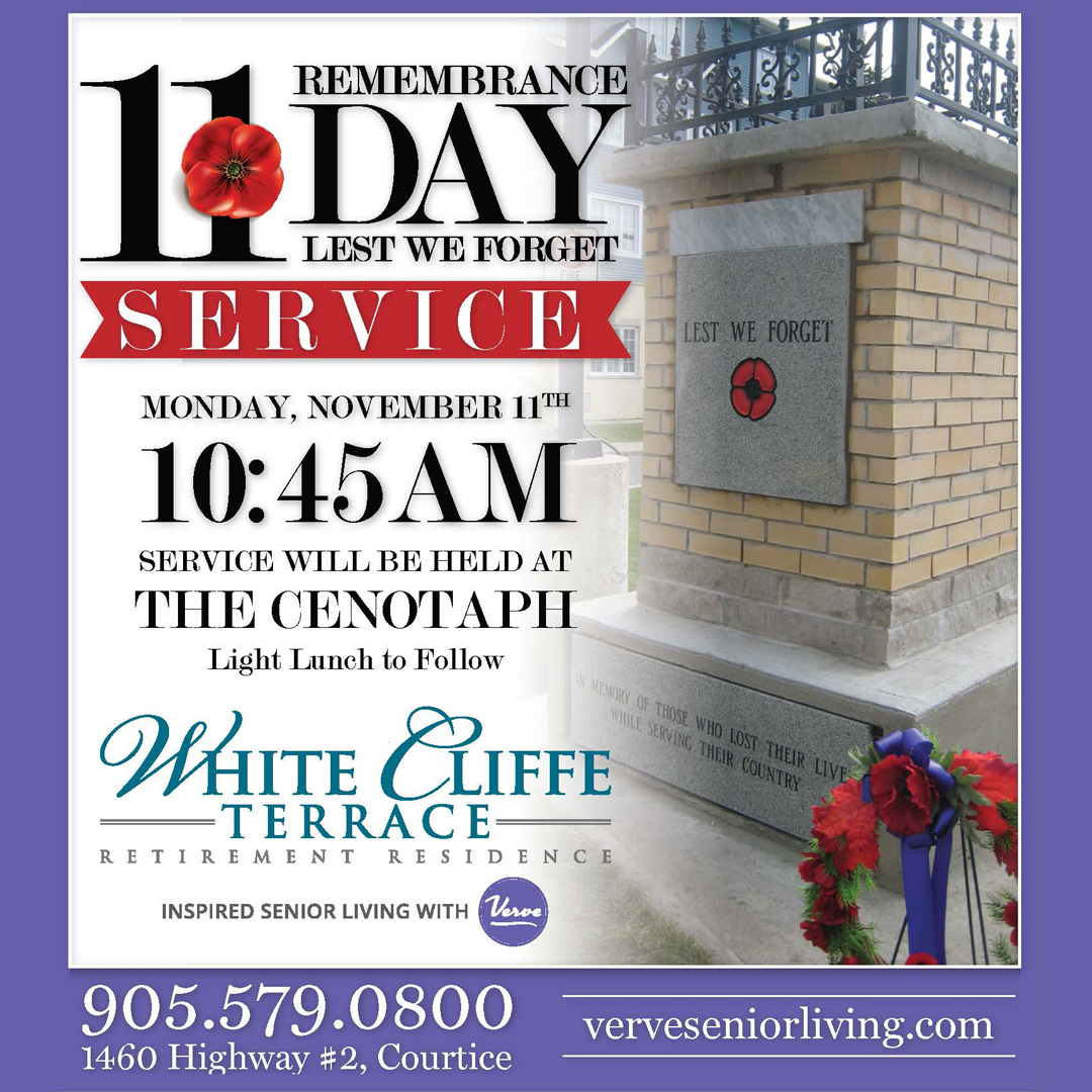 White Cliffe Terrace Remembrance Day Service, November 11 at 10:45am