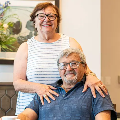 Two Verve Senior Living residents smiling