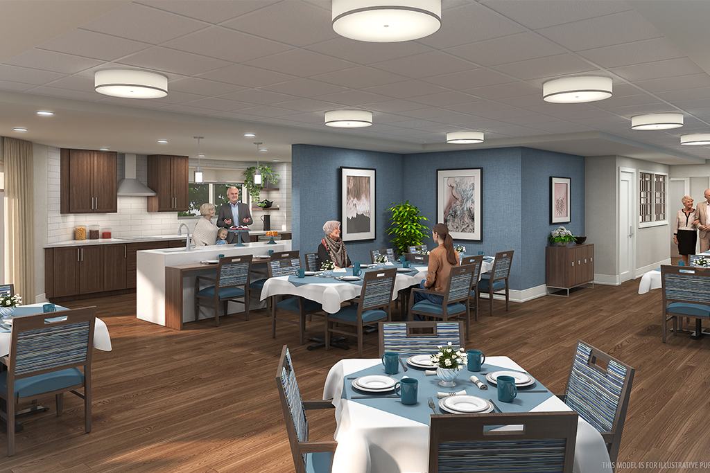 Roxborough Retirement Residence's dining room for the Assisted Living floor